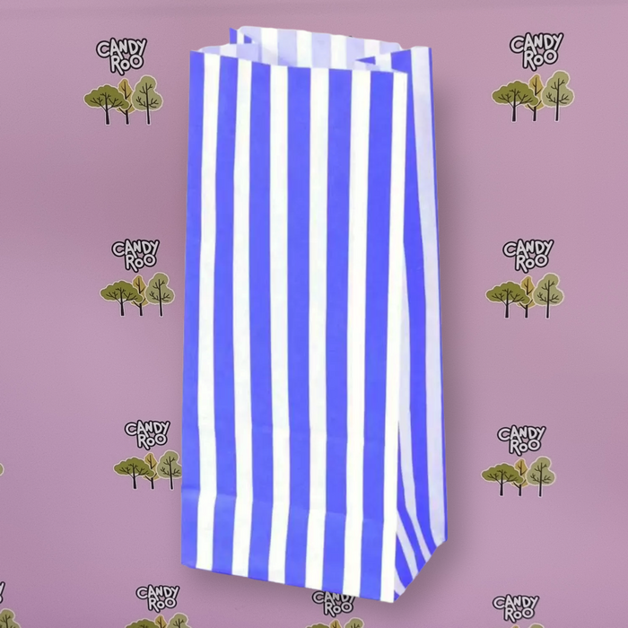 Blue Candy Stripe Paper Bags (100 per pack)