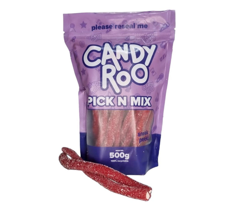 Fizzy Strawberry Sweet Cables - 500G