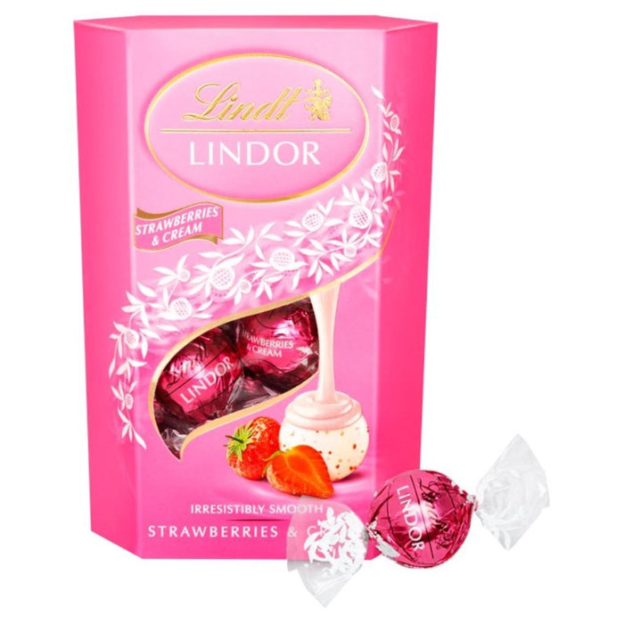 Lindt Lindor Milk Chocolate Strawberries & Cream Carton 200G