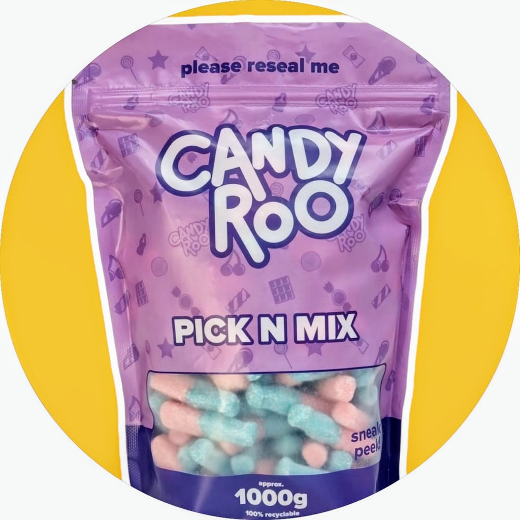 Vegan Bulk Pouch Fizzy Bubblegum Bottles