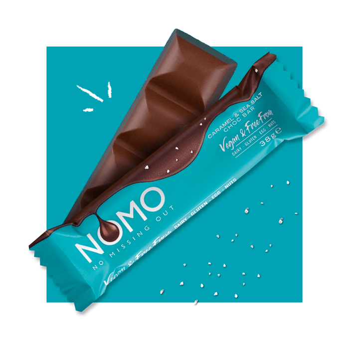 NOMO Vegan & Free From - Caramel & Sea Salt Chocolate Bar 38g BB 01.01.24