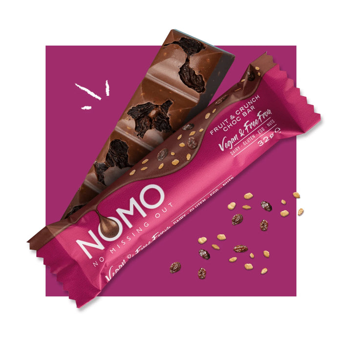 NOMO Vegan & Free From - Fruit & Crunch Chocolate Bar 32g BB 01.02.24