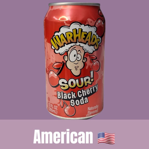 Warheads Sour Black Cherry Soda Can 355ml